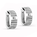 Серьги с английским замком из серебра с бриллиантами