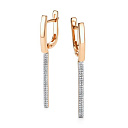 Серьги с английским замком из красного золота с бриллиантами