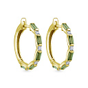 Серьги с английским замком из желтого золота с бриллиантами