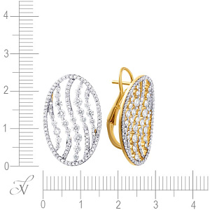 Серьги из желтого золота с бриллиантами