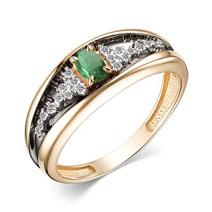 Кольцо из красного золота с бриллиантом