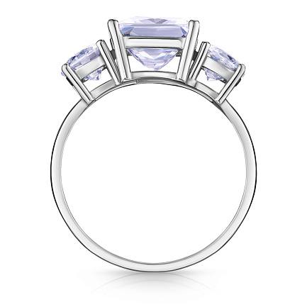 Кольцо из серебра с фианитом