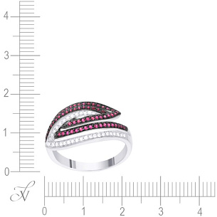 Кольцо из белого золота с рубином