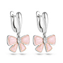 Серьги с английским замком из серебра с фианитами