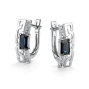 Серьги с английским замком из белого золота с бриллиантами