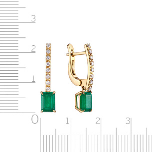 Серьги с английским замком из желтого золота