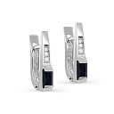 Серьги с английским замком из белого золота с бриллиантами
