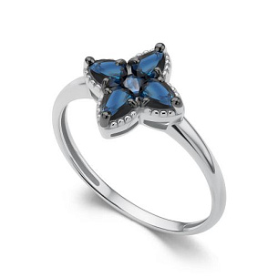 Кольцо из белого золота с сапфиром