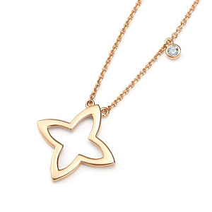 Колье из красного золота с бриллиантом