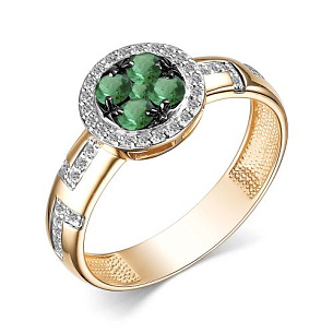 Кольцо из красного золота с бриллиантом