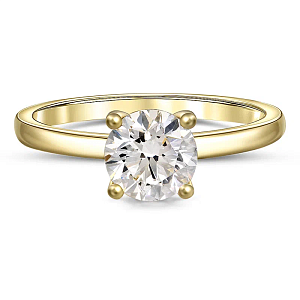 Кольцо из желтого золота с бриллиантом