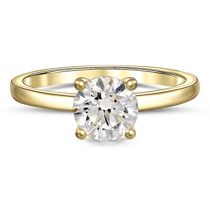 Кольцо из желтого золота с бриллиантом