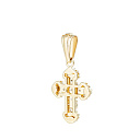 Крест из желтого золота с бриллиантами