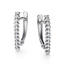 Серьги с английским замком из белого золота с бриллиантами