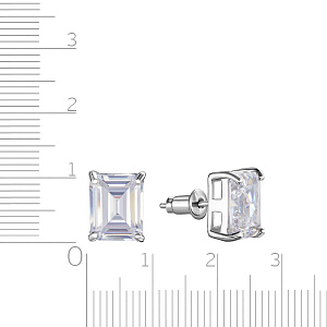 Серьги из серебра с фианитом