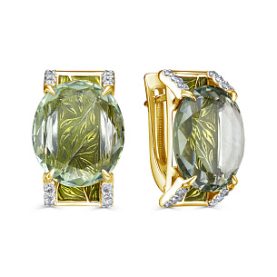 Серьги с английским замком из желтого золота