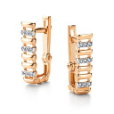 Серьги с английским замком из красного золота с бриллиантами