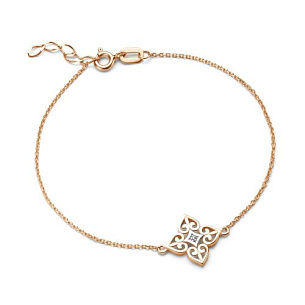 Браслет из красного золота с бриллиантом