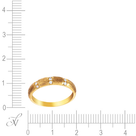 Кольцо обручальное из желтого золота с бриллиантами