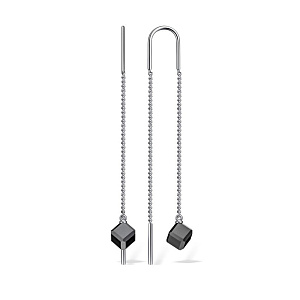 Серьги из серебра с ониксами