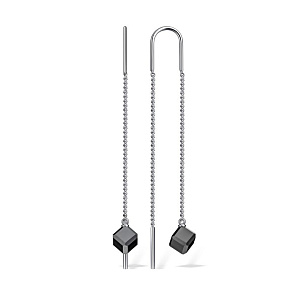 Серьги из серебра с ониксом