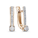 Серьги с английским замком из красного золота с бриллиантами