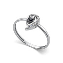 Кольцо из белого золота с бриллиантами, сапфиром