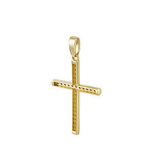 Крест из желтого золота с бриллиантами