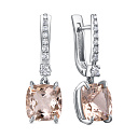 Серьги с английским замком из белого золота с бриллиантами