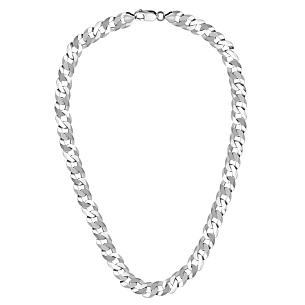 Цепь автомат из серебра, плетение панцирное