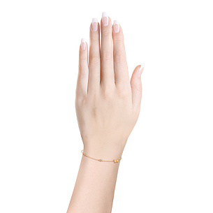 Браслет из красного золота с фианитами Бабочка