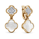 Серьги с английским замком из красного золота с бриллиантами