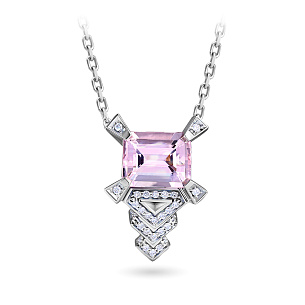 Колье из белого золота с морганитом и бриллиантами