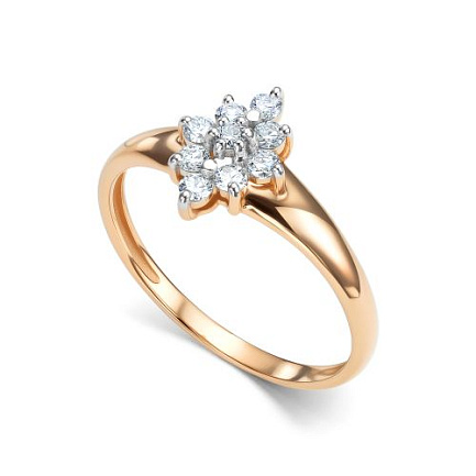 Кольцо из красного золота с бриллиантами