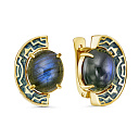 Серьги с английским замком из серебра с лабрадоритами