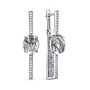 Серьги с английским замком из серебра с кварцем