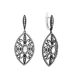 Серьги из комбинированного золота с бриллиантами, топазами