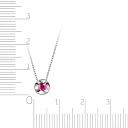 Колье из белого золота с рубином, плетение якорное