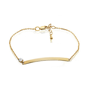 Браслет из желтого золота с бриллиантом