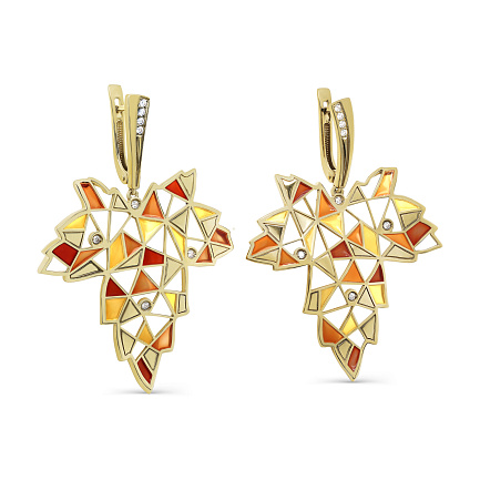 Серьги с английским замком из серебра с фианитами