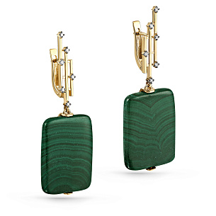 Серьги с английским замком из желтого золота