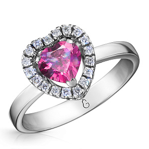 Кольцо из белого золота с бриллиантами