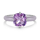 Кольцо из серебра с аметистом, эмалью