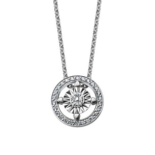 Колье из белого золота с бриллиантом