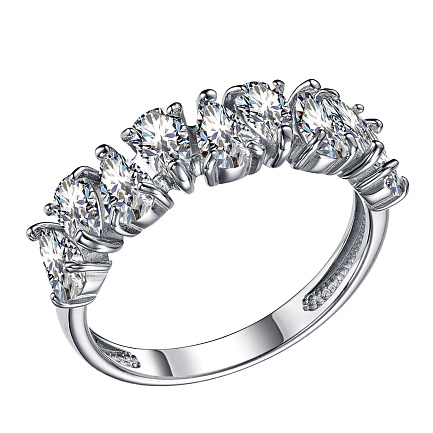 Кольцо из серебра с фианитами