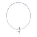 Колье из серебра с жемчугом, фианитом