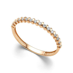 Кольцо из красного золота с бриллиантом