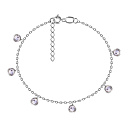 Браслет декоративный из серебра с фианитом