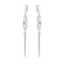 Серьги с английским замком из белого золота с бриллиантами