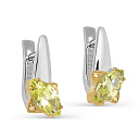 Серьги с английским замком из серебра с фианитами